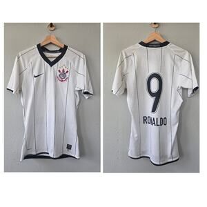 Nike Corinthians Ronaldo #9 Jersey 2008-09 Vintage Y2K White Men’s S Rare Brazil